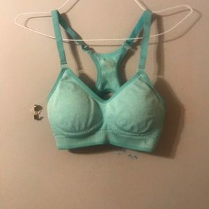 Blue exercise bra